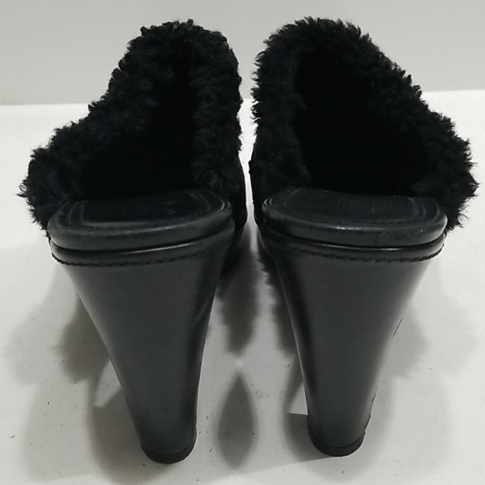**Not Available** Coach Black Suede Leather Mules Clogs 9B - Picture 6 of 8